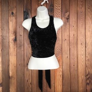 🆕 Mahina - Open Velvet Cross Crop Top - Small